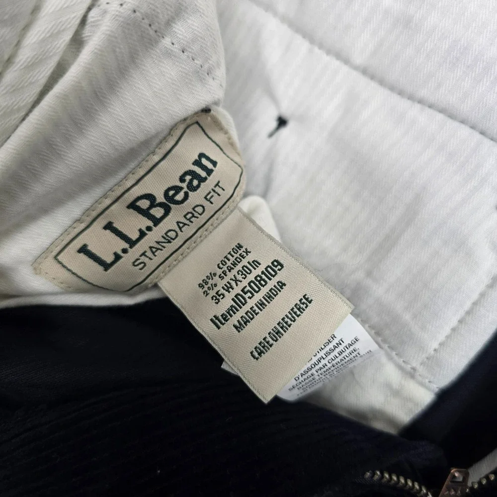 NWT LL Bean Mens Country Stretch Corduroy Pants Sz 35x30 Blue Preppy Classic